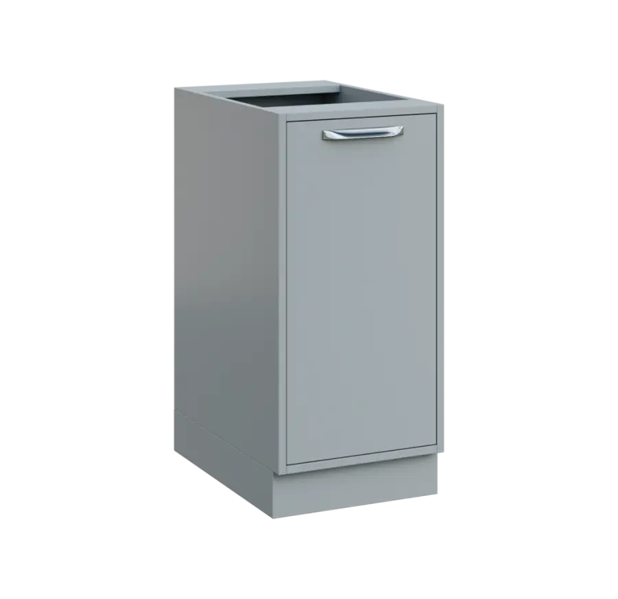 QS - 4D spodní skříňka, 1-dveřová, pravá, 900x400x600, šedá